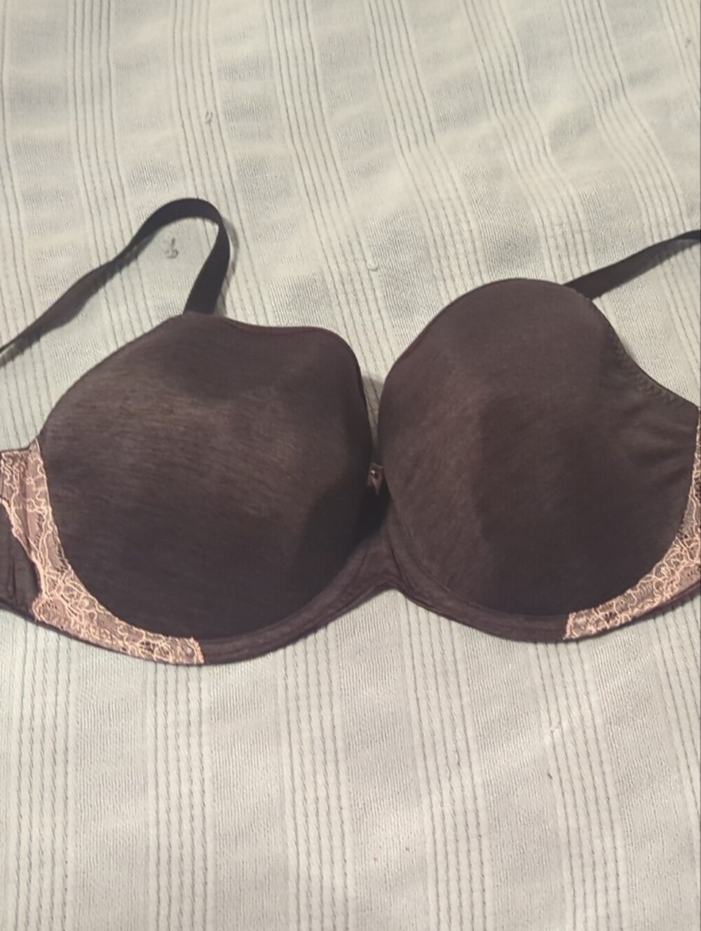 Freya Grey Bra with Pink Lace Trim